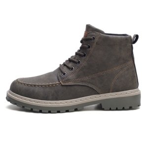 Round Toe Lace-Up Front Color Block Chic Mens Martin Boots