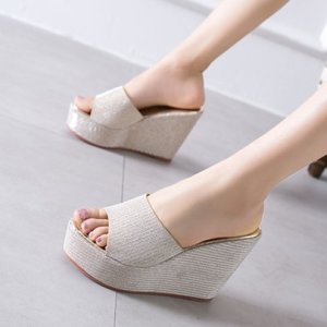 Slip-On Wedge Heel Platform Flip Flop Rubber Slippers