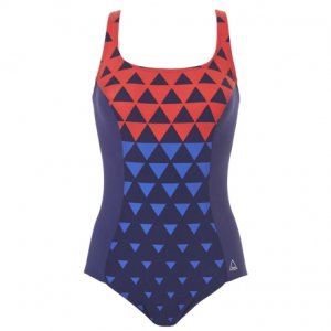 Gradated Triangles Chlorine Resistant Moulded Cup Swimsuit