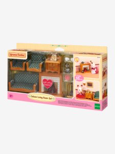 5037 - Deluxe Living Room Set, by SYLVANIAN FAMILIES orange light solid with design