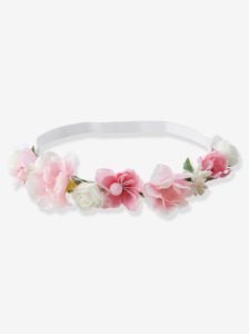 Alice Band with Flowers, for Baby Girls pink light solid
