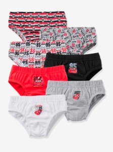 Boys' Pack of 2 Assorted Briefs, Cars® Theme grey light solid with design