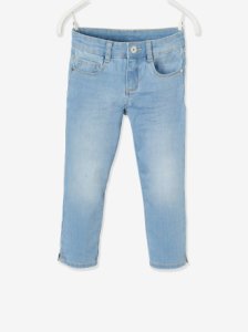 Cropped Denim Trousers for Girls blue light solid