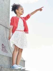 Dress with Graphic Little Swimmer Motifs for Girls beige light all over printed