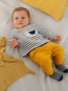 Fleece Ensemble for Baby Boys yellow dark solid with design