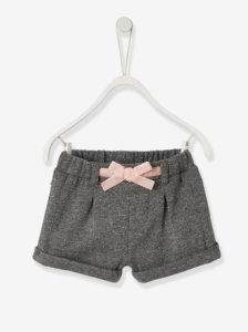 Iridescent Fleece Shorts, for Baby Girls grey dark mixed color