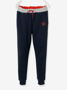 Vertbaudet - Joggers for boys blue dark solid with design