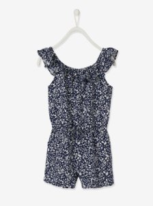 Vertbaudet - Jumpsuit for girls, with print blue dark all over printed