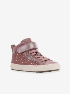 Kalispera Girl I High Top Trainers for Girls, by GEOX® pink medium solid with desig