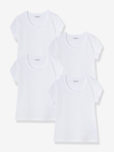Pack of 4 Girls' T-Shirts white
