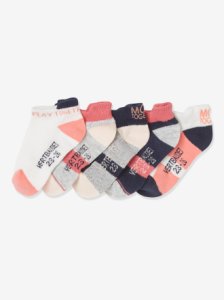 Pack of 5 Sports Trainer Socks for Girls pink medium 2 color/multicol