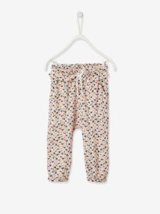 Printed Trousers with Elasticated Waistband for Babies beige light all over printed
