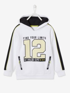 Sports Hoodie Number 12, Fluorescent Details. white