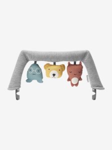 Toy for Bouncer, by BABYBJORN grey light solid with design