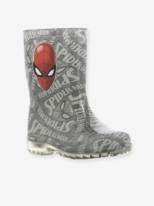 Wellies with Light-Up Soles, Spiderman® grey light all over printed