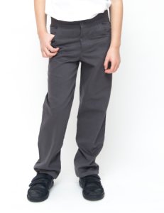 Boys Slim Fit Trousers - Grey - 3yrs Plus