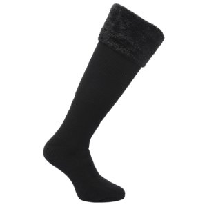 Regatta Ladies Fur Collar Wellington Socks Black