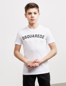 Kids Dsquared2 Curve Logo Short Sleeve T-Shirt White, White