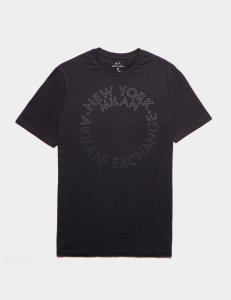 Mens Armani Exchange Circle Logo Short Sleeve T-Shirt Black, Black