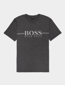Mens BOSS Urban Logo Short Sleeve T-Shirt Charcoal, Charcoal