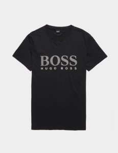 Mens BOSS UVA Logo Short Sleeve T-Shirt Black, Black