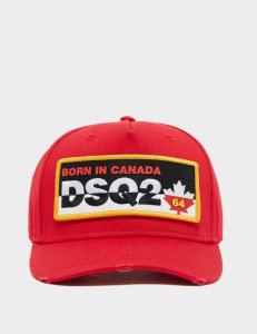Mens Dsquared2 Reflect Patch Cap Red/Red, Red/Red