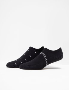 Mens Emporio Armani Loungewear 2 Pack Logo Socks Black, Black