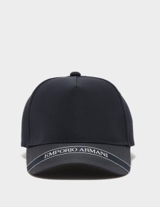 Mens Emporio Armani Peak Logo Cap Black/Black, Black/Black