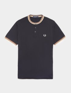Mens Fred Perry Multi Stripe Short Sleeve Polo Shirt - Exclusive Navy blue, Navy blue