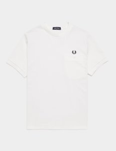 Mens Fred Perry Pocket Pique Short Sleeve T-Shirt White, White