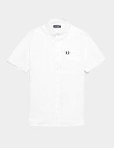 Mens Fred Perry Short Sleeve Oxford Shirt White, White