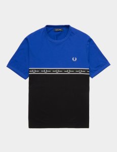 Mens Fred Perry Tape Chest T-Shirt Black, Black
