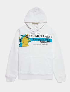 Mens Helmut Lang artist hoodie white, white
