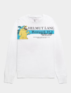 Mens Helmut Lang Artist Long Sleeve T-Shirt White, White