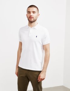 Mens Polo Ralph Lauren Terry Short Sleeve Polo Shirt White, White