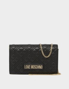 Women's Love Moschino Quilted Box Chain Bag Black, Black