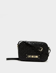 Women's Love Moschino Quilted Camera Bag Black, Black
