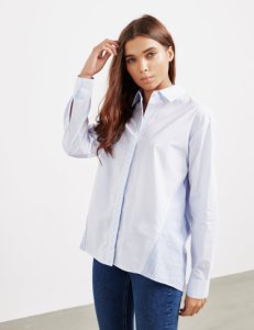 Womens DKNY Stripe Long Sleeve Shirt - Online Exclusive Blue, Blue