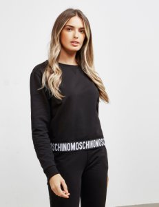 Womens Moschino Logo Band Sweatshirt Black, Black