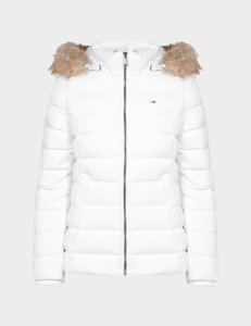 Womens Tommy Jeans Essential Down Jacket White, White