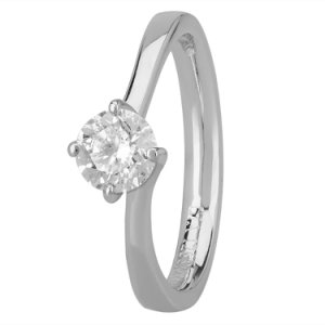 Diamond Heritage - 18ct white gold 4 claw twist certificated diamond ring ri-137(.70ct plus)-h/si2/0.70ct