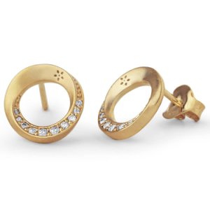 byBiehl Gold Plated Swan Stud Earrings 4-1401A-GP