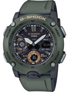 Casio G-Shock Classic Carbon Dual Display Green Plastic Strap Watch GA-2000-3AER