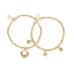 ChloBo Ariella Gold Plated Half Moon Set Of 2 Bracelet GBSETM21026