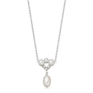 Links of London Orbs Sterling Silver Freshwater Pearl Drop Pendant Necklace 5020.3991