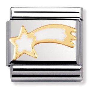 Nomination CLASSIC Gold Christmas White Shooting Star Charm 030225/02K