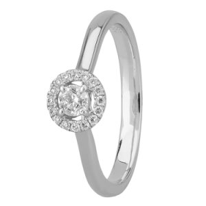 Diamond Heritage - Platinum diamond floating halo cluster ring dsr21(.15ct plus)- 0.23ct
