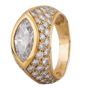 Pre-Owned 18ct Yellow Gold 2.00ct Marquise Diamond Ring