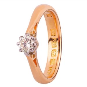 Pre-Owned 22ct Yellow Gold 0.25ct Diamond Solitaire Ring