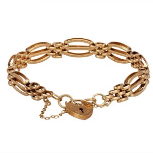 Pre-Owned Curved Three Bar Gate Bracelet
